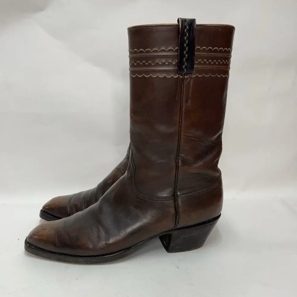 Vintage Lucchese San Antonio Stovepipe Cowboy Boots “Brown”